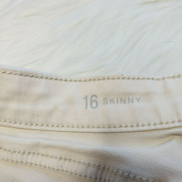 A.N.A. White/Cream Stretch Skinny Ankle Jeans 16 - Picture 4 of 8